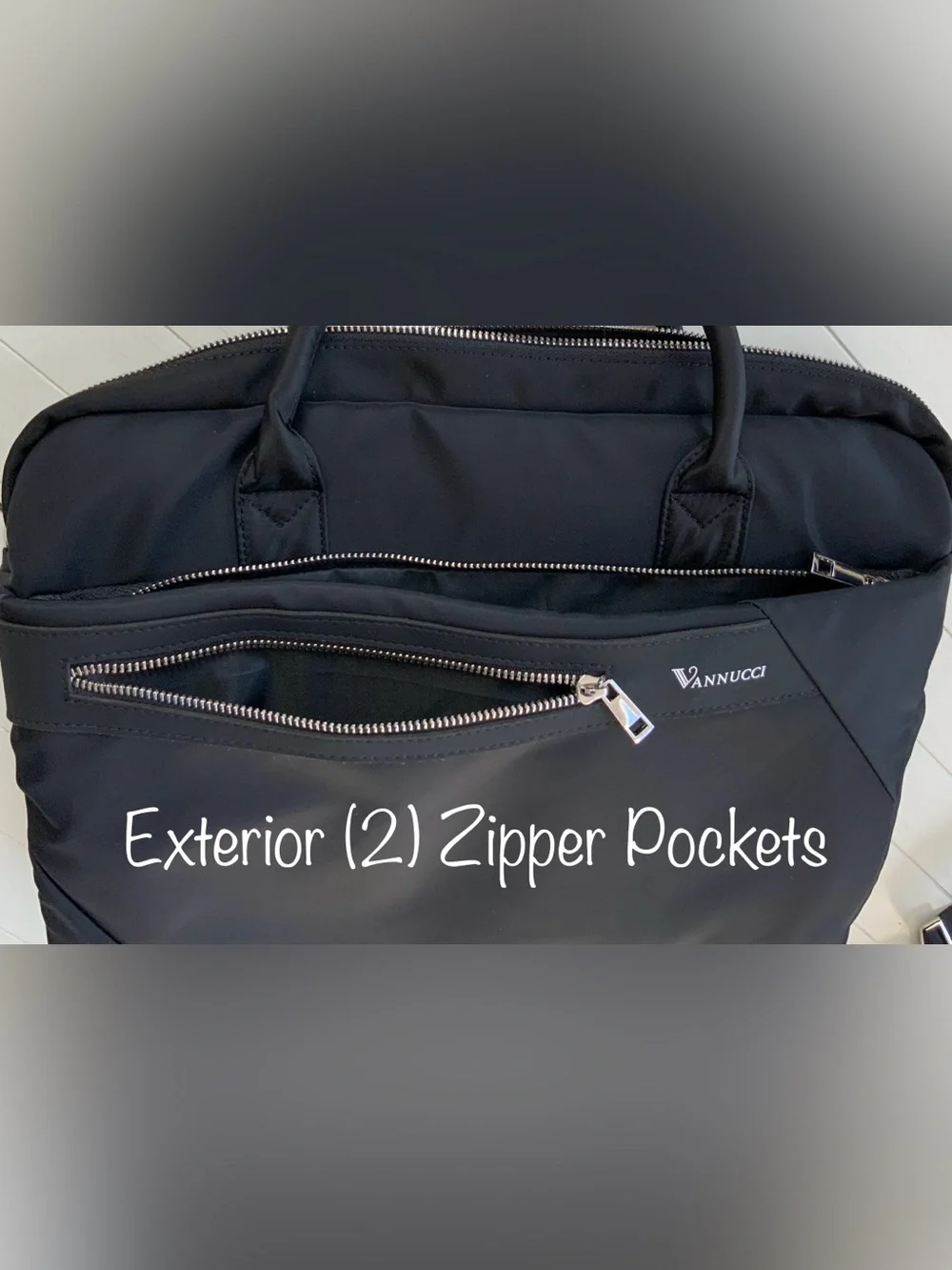~New~ Unisex Nylon Laptop/iPad Sleeve Multi Layer Crossbody Bag Black